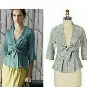 Origami Grey criss cross wrap sweater.